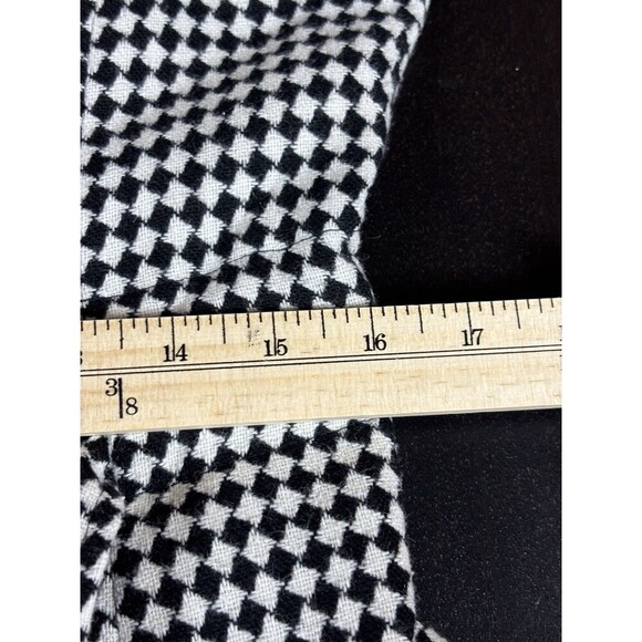 Loft Wool Cape Jacket Black White Checkered Pattern 8 Belted Cropped Wide Sleeve - Picture 5 of 10